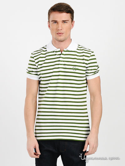 Поло GF Ferre, цвет цвет зеленый / белый