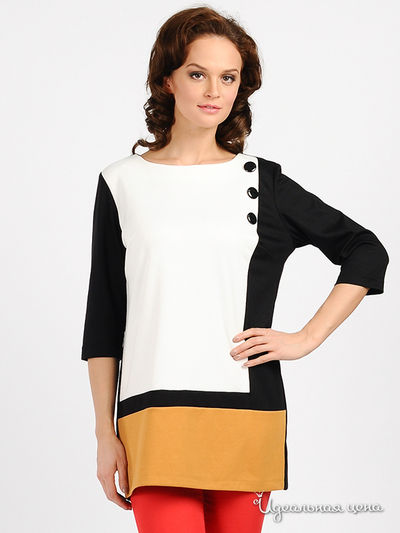 Туника Weber, цвет цвет черный / горчичный / белый