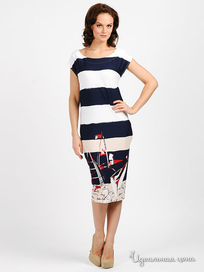 Платье BOMARI, цвет цвет белый / синий