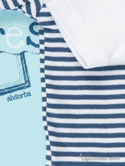 Комплект боди Absorba для мальчика, цвет белый / голубой / синий, 3 шт.