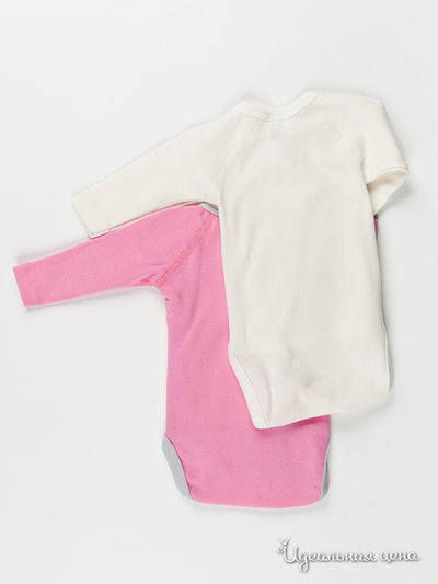 Комплект боди Absorba для девочки, цвет молочный / розовый, 2 шт.