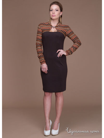 Платье Gloss, цвет цвет коричневый / оранжевый