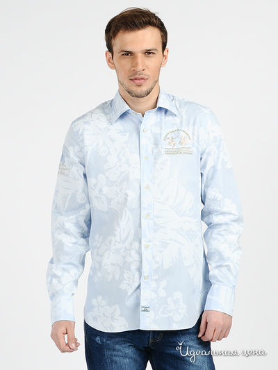 Рубашка La Martina, цвет цвет голубой / белый