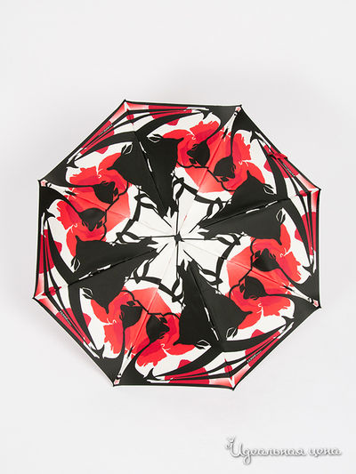 Зонт складной Ferre женский, цвет красный / черный / белый