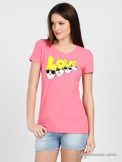 Футболка Love Moschino, цвет цвет ярко-розовый