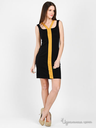 Платье Cyberg Wear, цвет цвет черный / горчичный