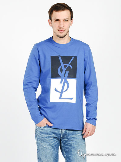 Лонгслив YSL, цвет цвет синий
