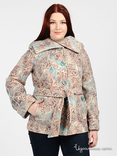 Полупальто Заря, цвет цвет бежевый / голубой