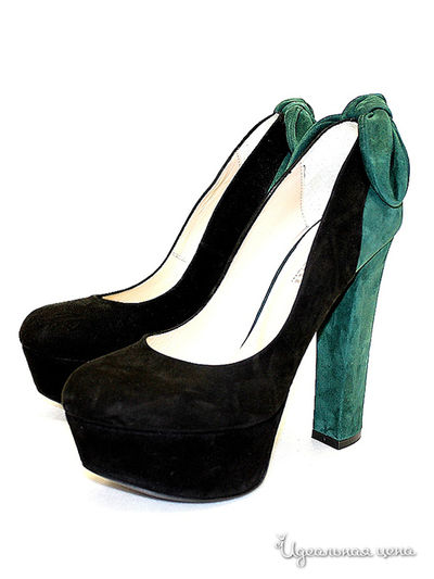 Туфли Klimini женские, цвет черный / изумрудный