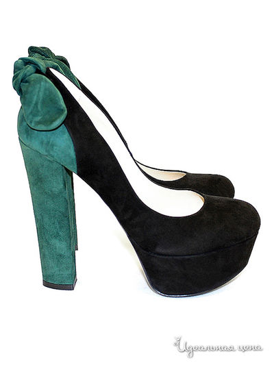 Туфли Klimini женские, цвет черный / изумрудный