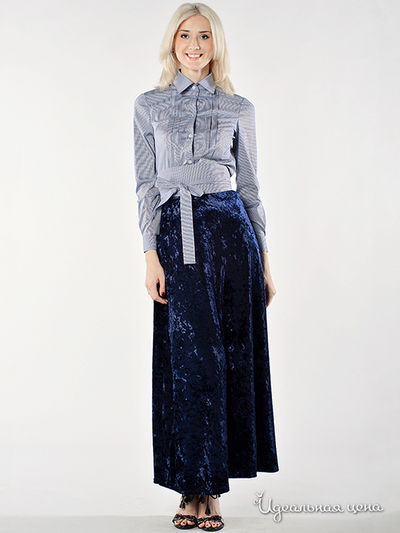 Блуза May Be, цвет цвет синий / белый