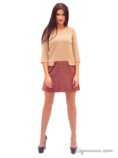 Платье Lady Style, цвет цвет бежевый / кофейный