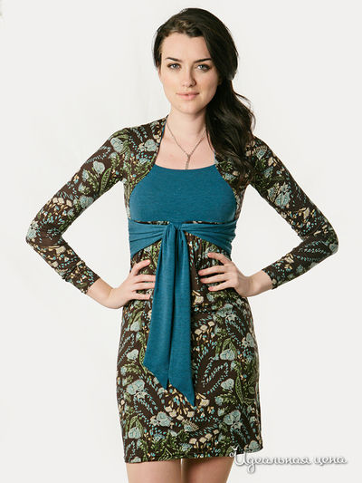 Платье Фестиваль, цвет цвет коричневый / бирюзовый