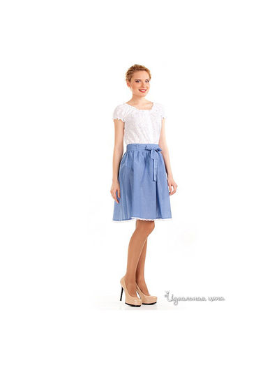 Юбка Remix, цвет цвет синий / принт горох