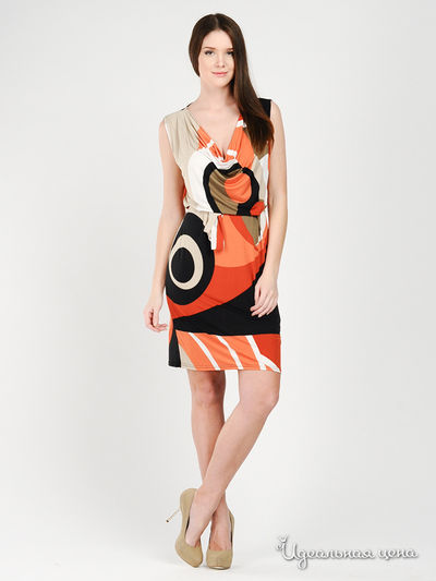 Платье Voti, цвет цвет бежевый / черный / терракотовый