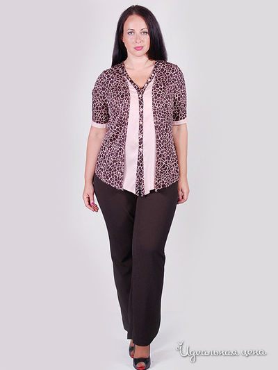 Блуза SVESTA, цвет цвет коричневый / молочный