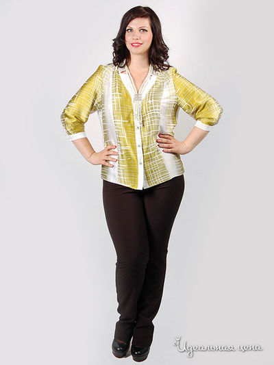 Блуза SVESTA, цвет цвет оливковый / белый