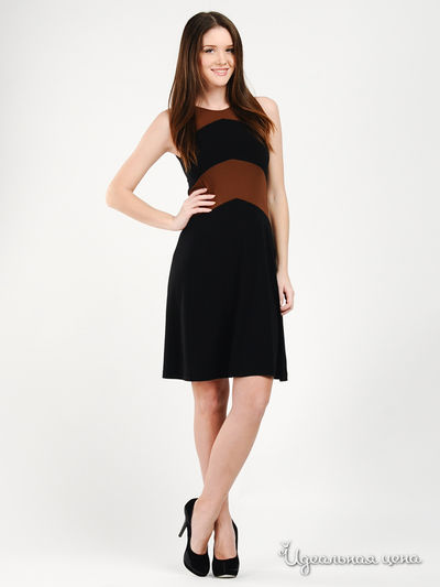 Платье PIU&PIU, цвет цвет черный / коричневый