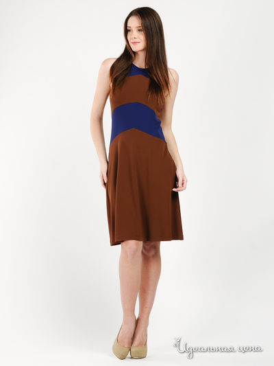 Платье PIU&PIU, цвет цвет васильковый / коричневый