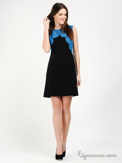 Платье PIU&PIU, цвет цвет черный / голубой