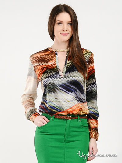 Блузон PIU&PIU, цвет цвет молочный / мультиколор