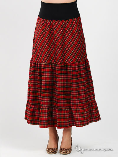 Юбка Be In, цвет цвет красный / черный