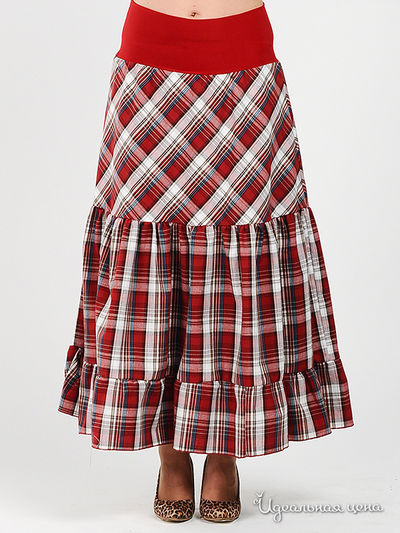 Юбка Be In, цвет цвет красный / белый