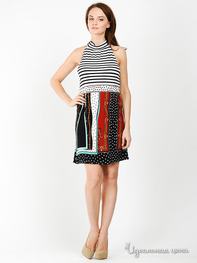 Платье Веста, цвет цвет бордовый / мультиколор