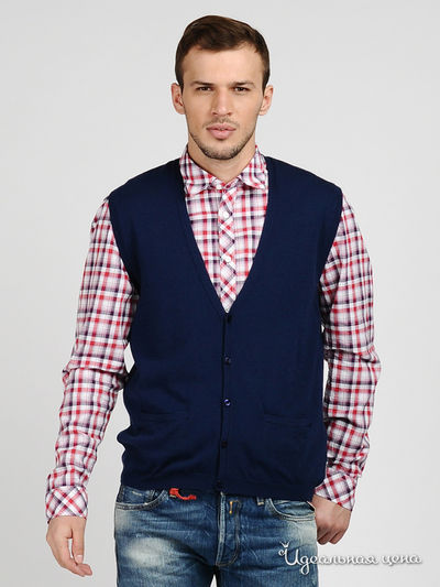 Жилет Moschino, цвет цвет темно-синий