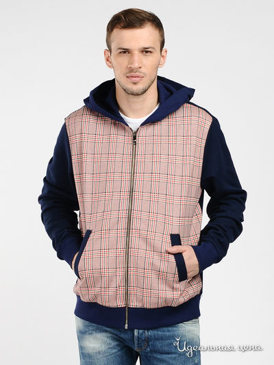 Толстовка Moschino, цвет цвет синий / принт клетка