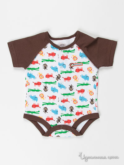 Боди Carters, цвет цвет коричневый / принт зоопарк