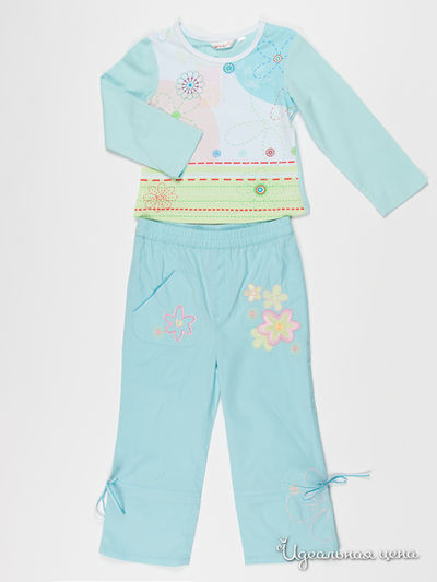 Лонгслив и брюки Waar, цвет цвет голубой / белый