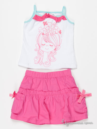 Топ и юбка Waar, цвет цвет белый / малиновый