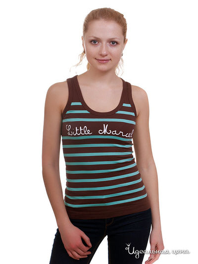 Майка Little Marcel, цвет цвет коричневый / голубой