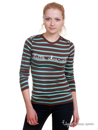 Лонгслив Little Marcel, цвет цвет коричневый / голубой