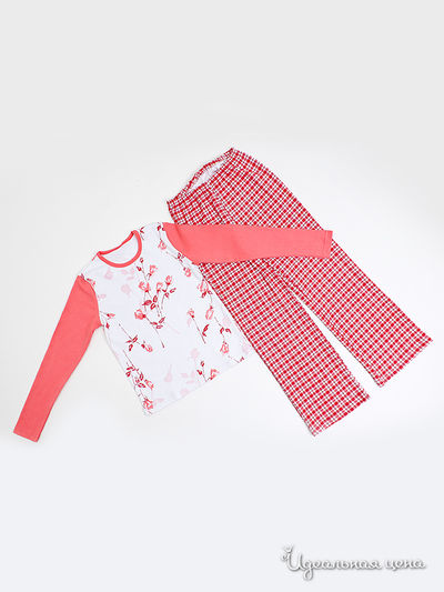 Пижама Lucky Time, цвет цвет коралловый / принт клетка