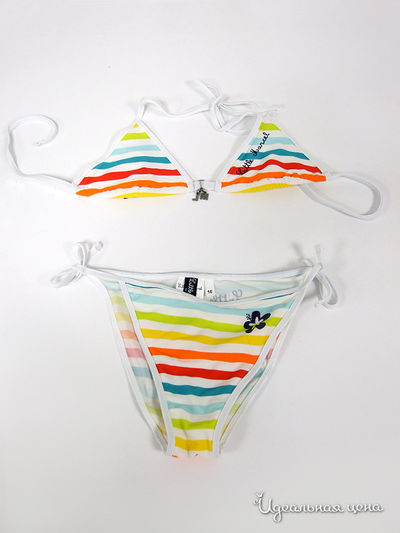 Купальник Le Petit Marcel, цвет цвет белый / принт полоска