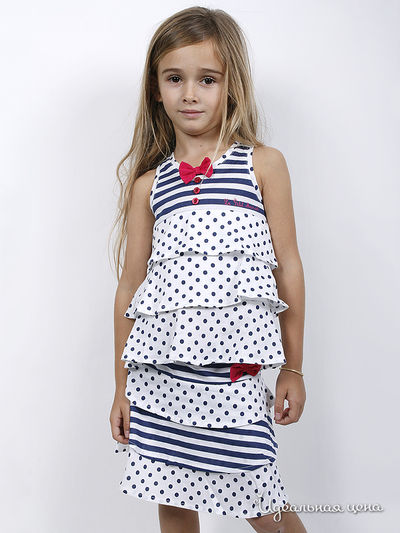 Топ Le Petit Marcel, цвет цвет синий / принт горошек