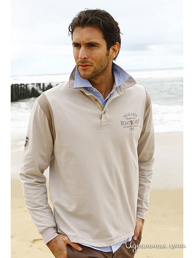 Футболка-поло Thalassa, цвет цвет серо-бежевый