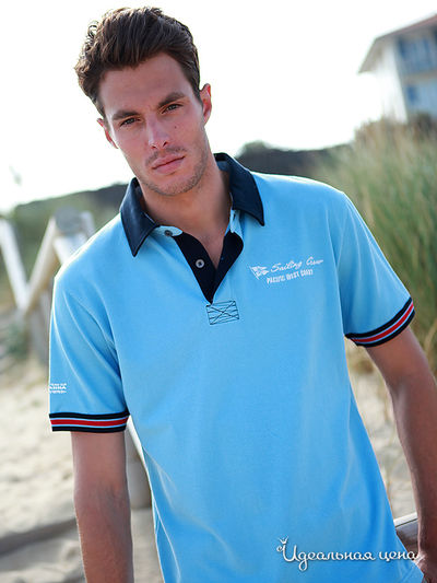 Футболка-поло Thalassa, цвет цвет зелено-голубой