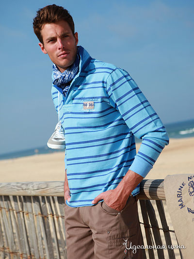 Футболка-поло Thalassa, цвет цвет зелено-голубой