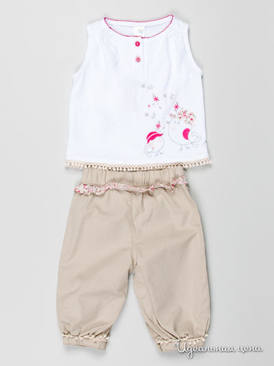 Комплект (майка, бриджи) Baby Trend, цвет цвет белый / бежевый
