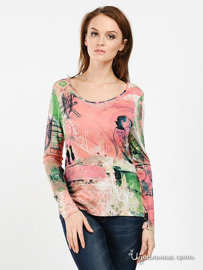 Лонгслив Passport, цвет цвет розовый / салатовый