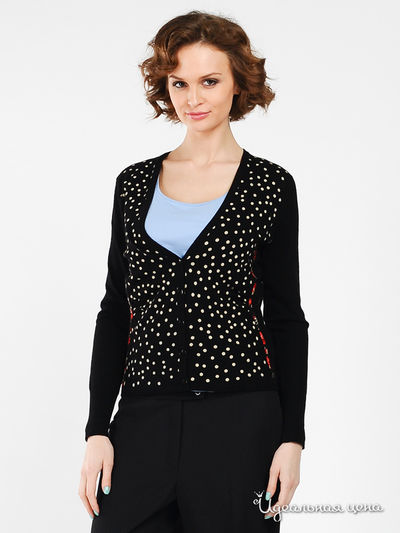 Кардиган Betty Barclay, цвет цвет черный / принт горошек
