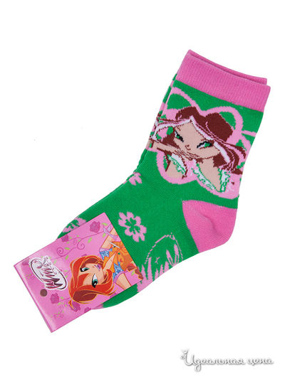 Носки Cartoon Brands, цвет цвет зеленый / розовый