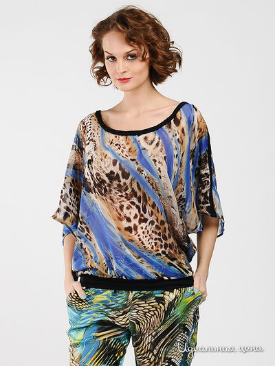 Блуза MadamT, цвет цвет синий / бежевый