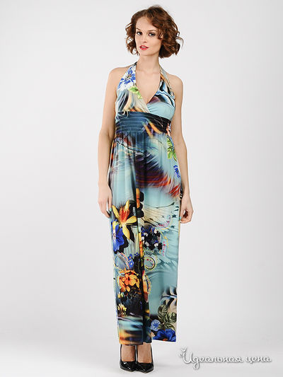 Платье MadamT, цвет цвет аквамариновый / принт цветы