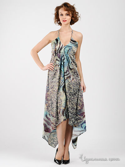 Платье MadamT, цвет цвет бирюзовый / золотой