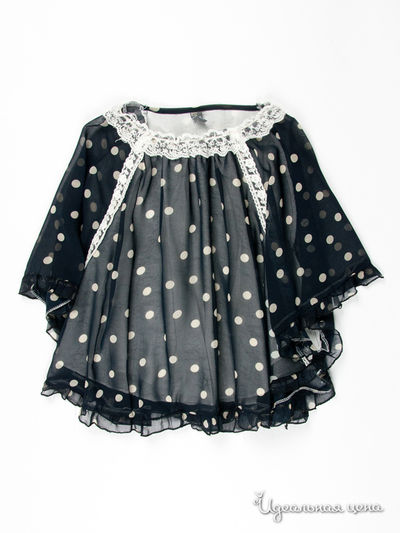 Блуза Zara, цвет цвет темно-синий / принт горох