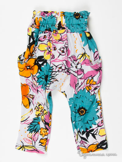 Брюки Kenzo Kids, цвет цвет голубой / принт цветы